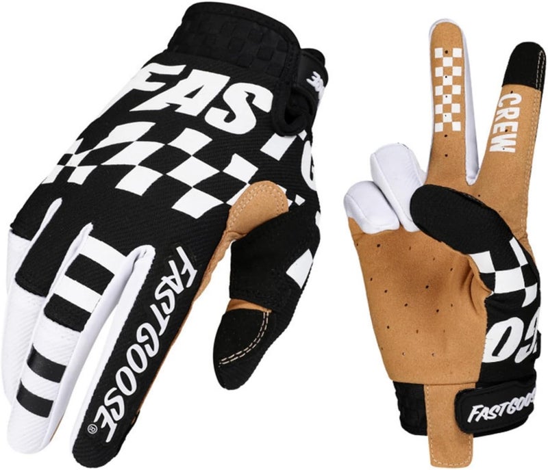 EXCEREY Square Grid MTB Cool Motorcycle Bicycle Full Finger Off-Road Racing Gloves Outdoor Sports for Men Women & Mountaineering - Image 2
